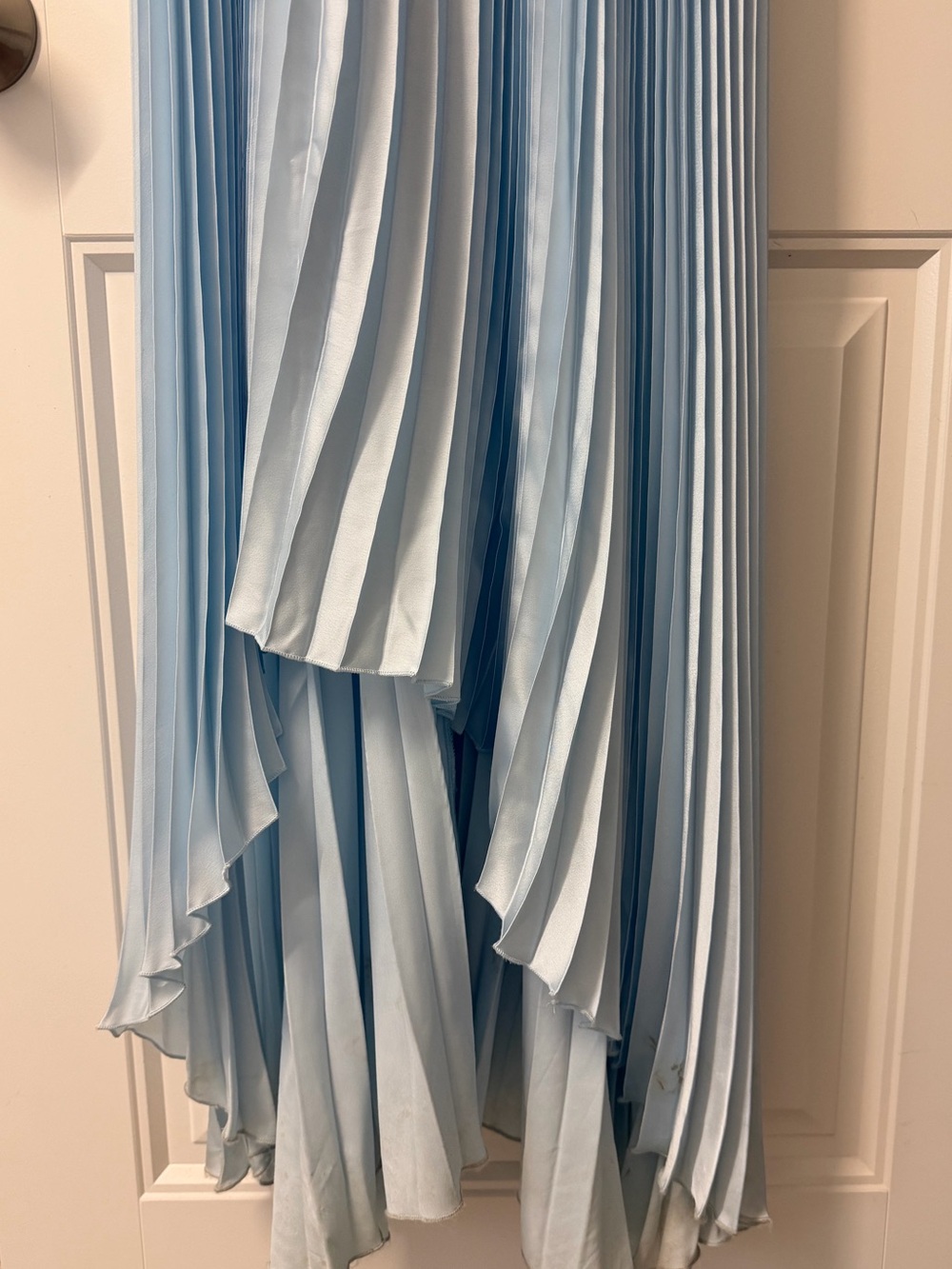 Lovers + Friends MAE Gown. Pleated Spaghetti-Strap Maxi Dress - Light Blue - Picture 4 of 7